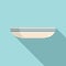 Lunch plate icon flat vector. Dinner dish