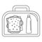 Lunch sandwich box icon, outline style