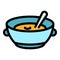 Lunch soup icon color outline vector