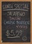 Lunch special menu sign