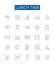 Lunch time line icons signs set. Design collection of Mealtime, Lunching, Eating, Dining, Breaktime, Resting, Repast