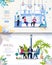 Lunching Businesspeople Flat Vector Web Banner Set