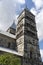 Lund Cathedral and bell tower building in central Lund on a summer day