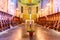 LUND, SWEDEN, APRIL 24, 2019: Interior of the Lund cathedral, Sweden