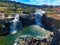 Lundbreck Falls on the Crowsnest River located in southwestern Alberta, Canada