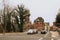 Luneburg, Germany - 10.12.2017: Medieval traditional European houses on stone pavement. Winter in Europe