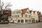 Luneburg, Germany - 10.12.2017: Medieval traditional European houses on stone pavement. Winter in Europe