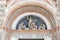 Lunette of the Resurrection, facade of San Petronio Basilica in Bologna