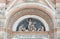 Lunette of the Resurrection, facade of San Petronio Basilica in Bologna