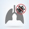 Lung anatomy and viruses, bacteria causing disease. Coronavirus protection. Vector illustration