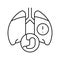 lung or breathing problems line icon vector illustration