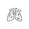Lung cancer, illness icon. Element of quit smoking icon