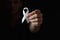 lung cancer ribbon, white ribbon, fight against lung cancer