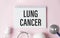 LUNG CANCER. text on white notepad paper