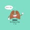 Lung cute cartoon character and Stop Smoking vector logo design