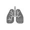 Lung disease gray icon. Isolated on white background