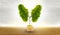 Lung green tree-shaped images,  medical concepts, autopsy, 3D display and animals as an element