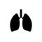 Lung human icon, respiratory system healthy lungs anatomy flat medical organ icon