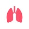 Lung human icon, respiratory system healthy lungs anatomy flat medical organ icon