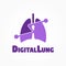 Lung logo design, technology healthcare and medical icon -vector