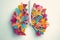 Lung made of colorful flowers, Generative AI