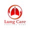 Lung organ health care logo vector design