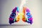 lung painting ideas On bright background. advanced 3D rendering. Generative AI