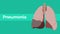 Lung with pneumonia sick or illness with flat style