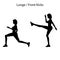 Lunge front kicks exercise silhouette