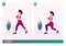 Lunges exercise, Women workout fitness, aerobic and exercises. Vector Illustration.