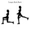 Lunges kick back illustration silhouette