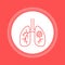 Lungs cancer color glyph icon. Oncology