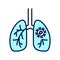 Lungs cancer line color icon. Oncology. Isolated vector element. Outline pictogram for web page, mobile app, promo.