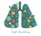 Lungs care. Light breathing concept. Cartoon body respiratory organ with green plant leaves and flowers. Healthy