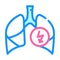 lungs cutting ache color icon vector illustration