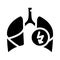 lungs cutting ache glyph icon vector illustration