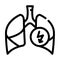 lungs cutting ache line icon vector illustration