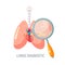 Lungs diagnostic vector design in flat style