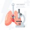 Lungs diagnostic vector design in flat style