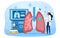 Lungs examination concept