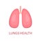 Lungs in flat style isolated on white background. Lungs health concept. Human lungs icon. Internal organ. Respiratory system. Heal