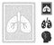 Lungs Fluorography Polygonal Frame Vector Mesh Illustration