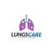 Lungs Health Care Logo Design Concept Vector. Lungs with Health icon logo template