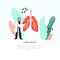 Lungs health check flat illustration