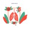 Lungs health check flat illustration