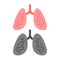 Lungs healthy and Lung smoker. Healthy and Sick Internal Organ. vector illustration