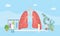 Lungs healthy treatment concept mangement with team doctor discuss -  illustration