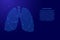 Lungs human anatomy respiratory organ abstract schematic from blue ones and zeros binary digital code with space stars for banner