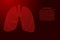 Lungs human anatomy respiratory organ abstract schematic from red ones and zeros binary digital code for banner, poster, greeting