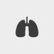 Lungs icon in a flat design in black color. Vector illustration eps10